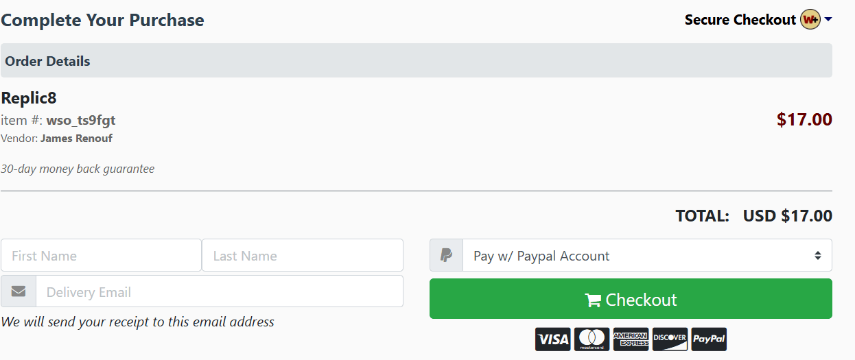 replic8-checkout-page